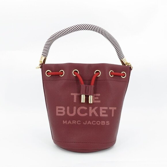 Marc Jacobs Handbags - Marc Jacobs Women's The Bucket Leather Bucket Crossbody Bag Burgundy Red OS